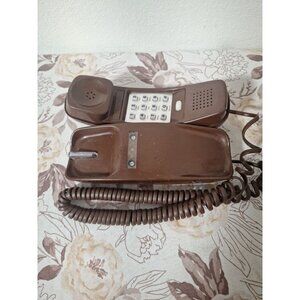 Vintage Brown Western Electric Phone Push Button Touchtone Landline Untested